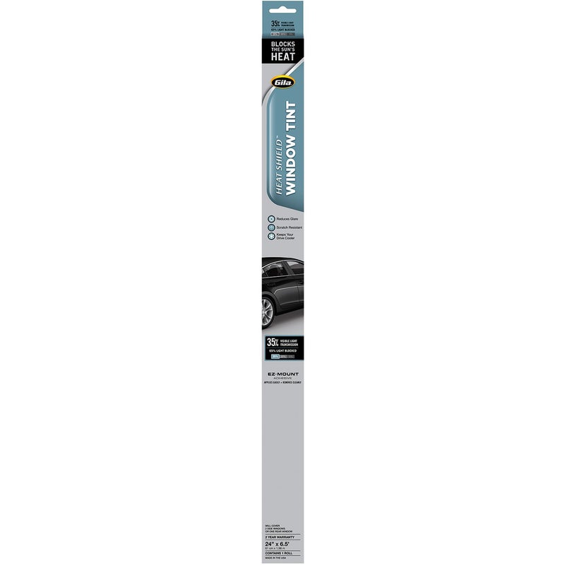 GilaÂ® Heat Shield 35% VLT Automotive Window Tint DIY Heat Control Glare Control Privacy 2ft x 6.5ft (24in x 78in), 35% Dark Smoke (HPB046) - Image 1